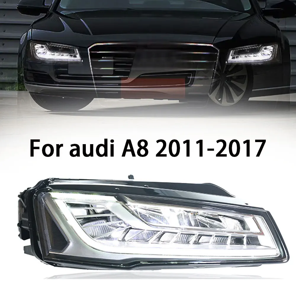 Car Led Front Lights For Audi A8 Headlights 2011-2017 A8L Modified DRL Headlamp Assembly Automotive Accessories