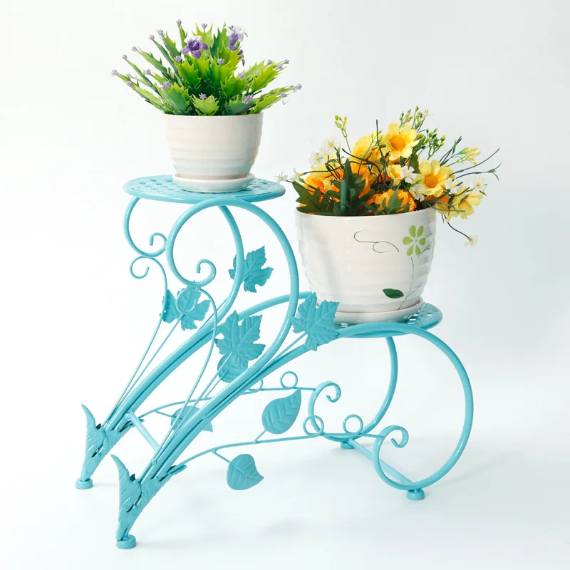 Indoor floor-style creative small fresh flower pot rack iron flower rack