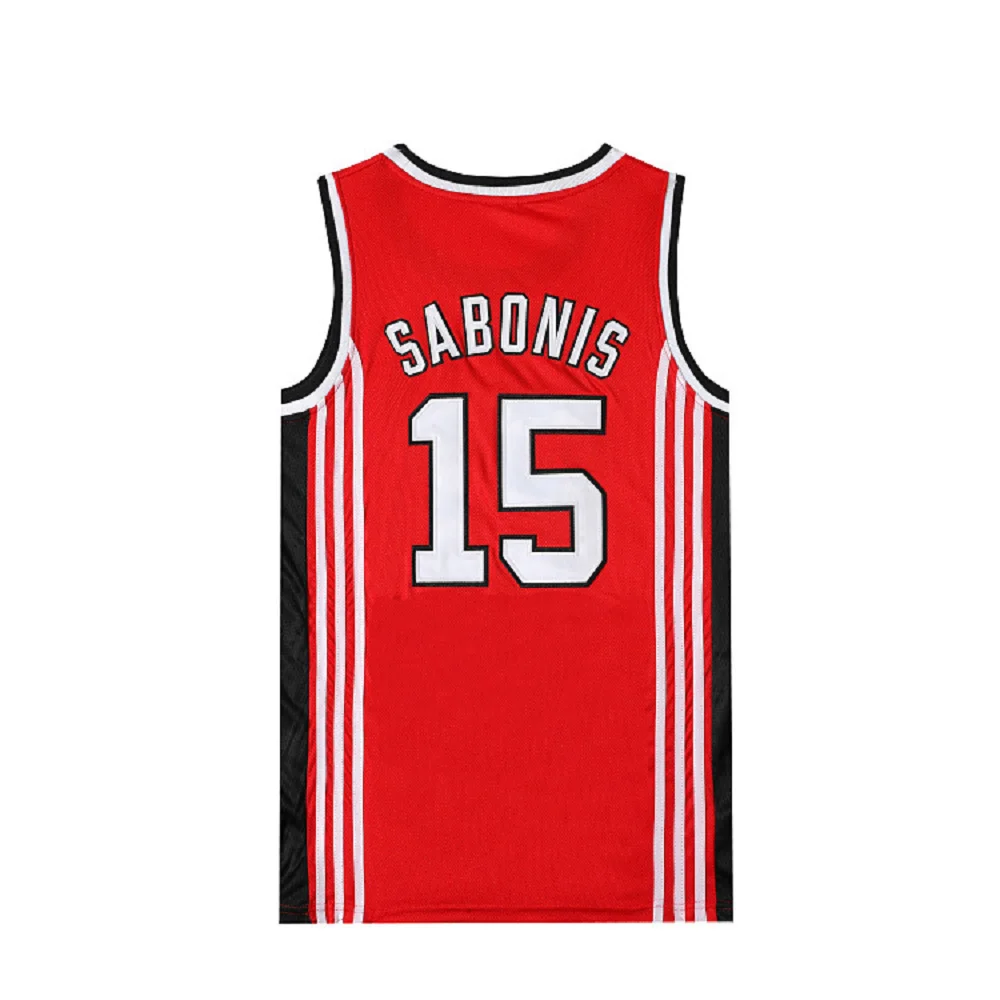 2024 Basketball jerseys CCCP 15 SABONIS Sewing embroidery Outdoor sportswear Hip hop culture red Sweat absorption big size