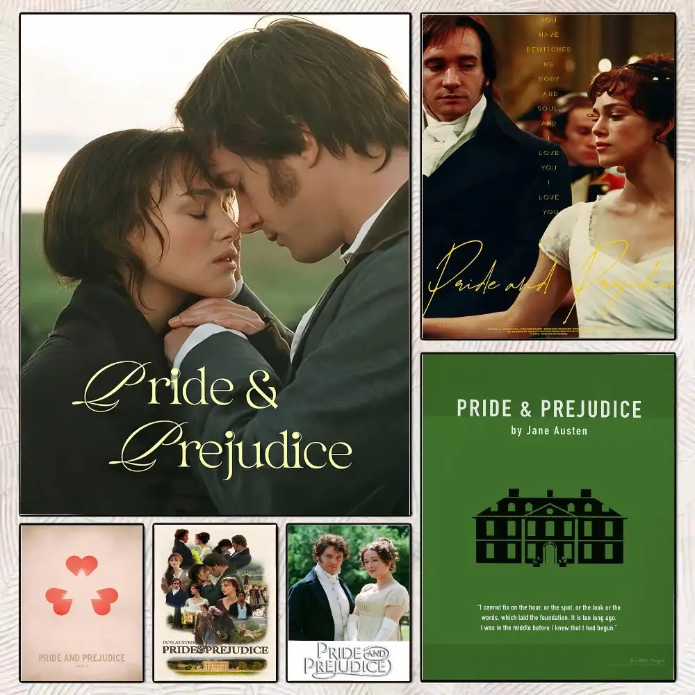 Pride And Prejudice Retro TV Movie Painting Calligraphy Stylish Canvas Poster Wall Art for Living Room Bedroom Office Home Decor