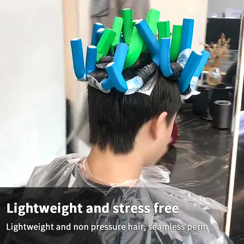 10 unidades de rizadores de pelo cuadrados flexibles de espuma suave, rodillos flexibles para rizos sin calor, herramientas de peinado DIY para rizos hermosos