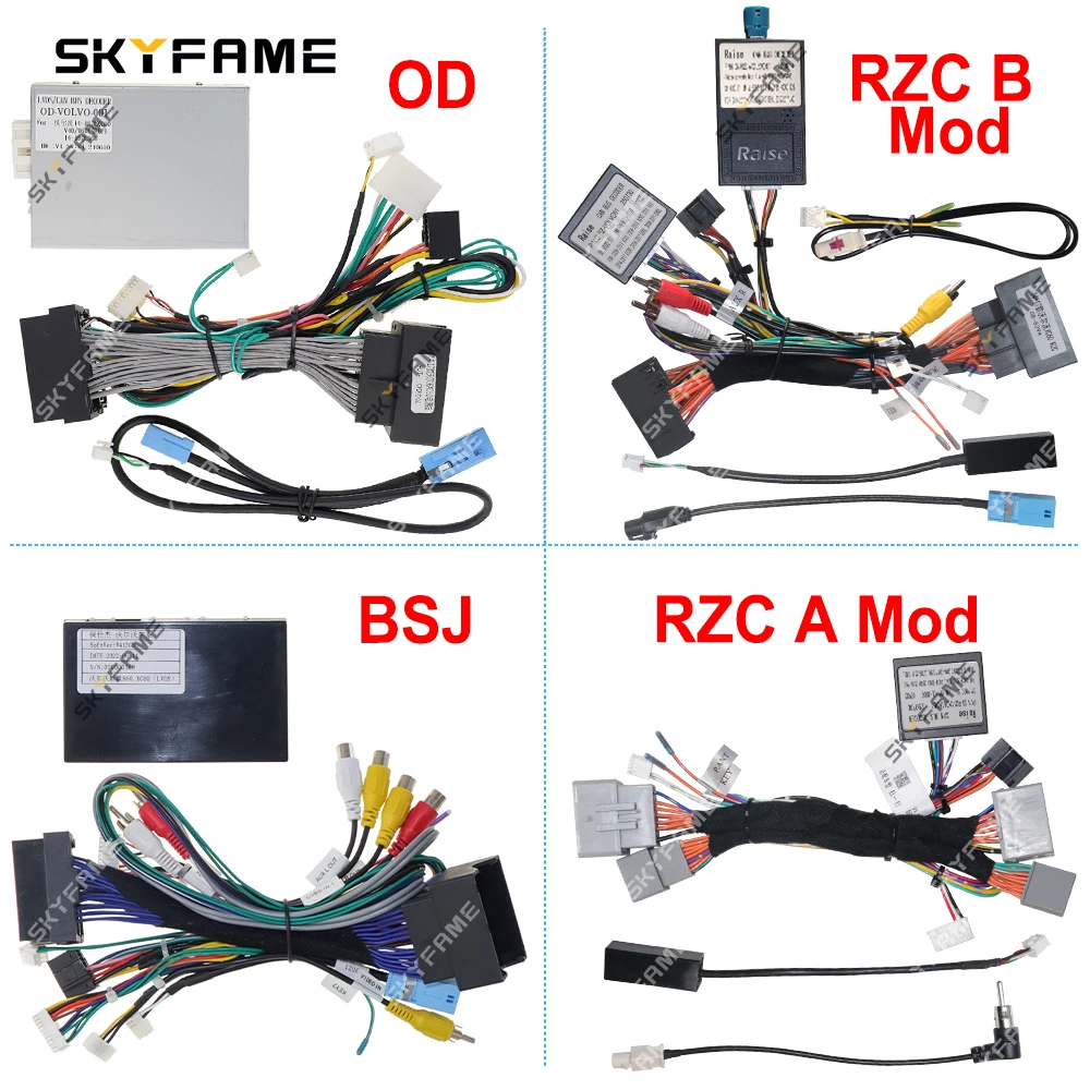 SKYFAME Auto 16pin Kabelbaum Adapter Canbus Box Decoder Android Radio Power Kabel Für Volvo S60 XC60 V60 V40 OD-VOLVO-001