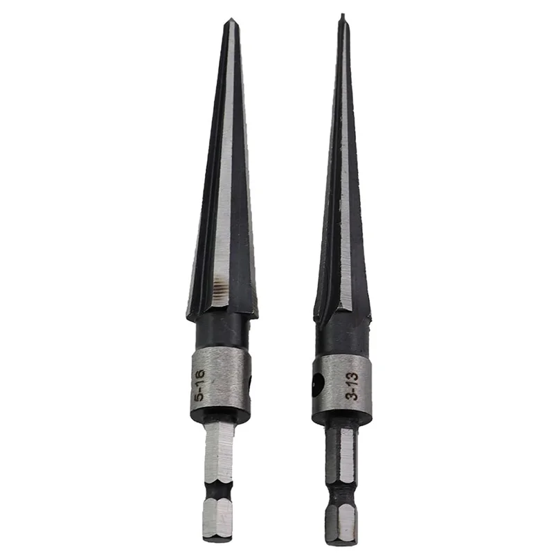 A43F-1 Set di alesatori conici in acciaio al carbonio con quattro set di alesatori conici per la lavorazione del legno con gambo esagonale