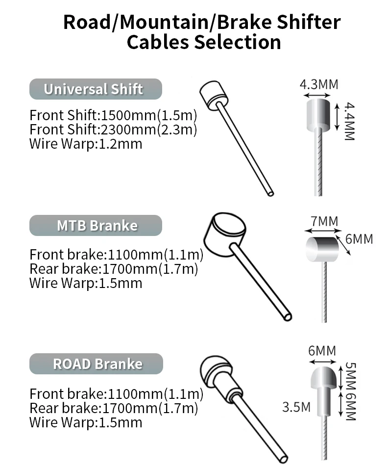 JAGWIRE Komplettes Universelles Rennrad MTB Schalt-/Bremskabel 4/5mm Schaltwerk Bremskabel Set Zubehör Weihnachts-Fahrradteile – Detail 4