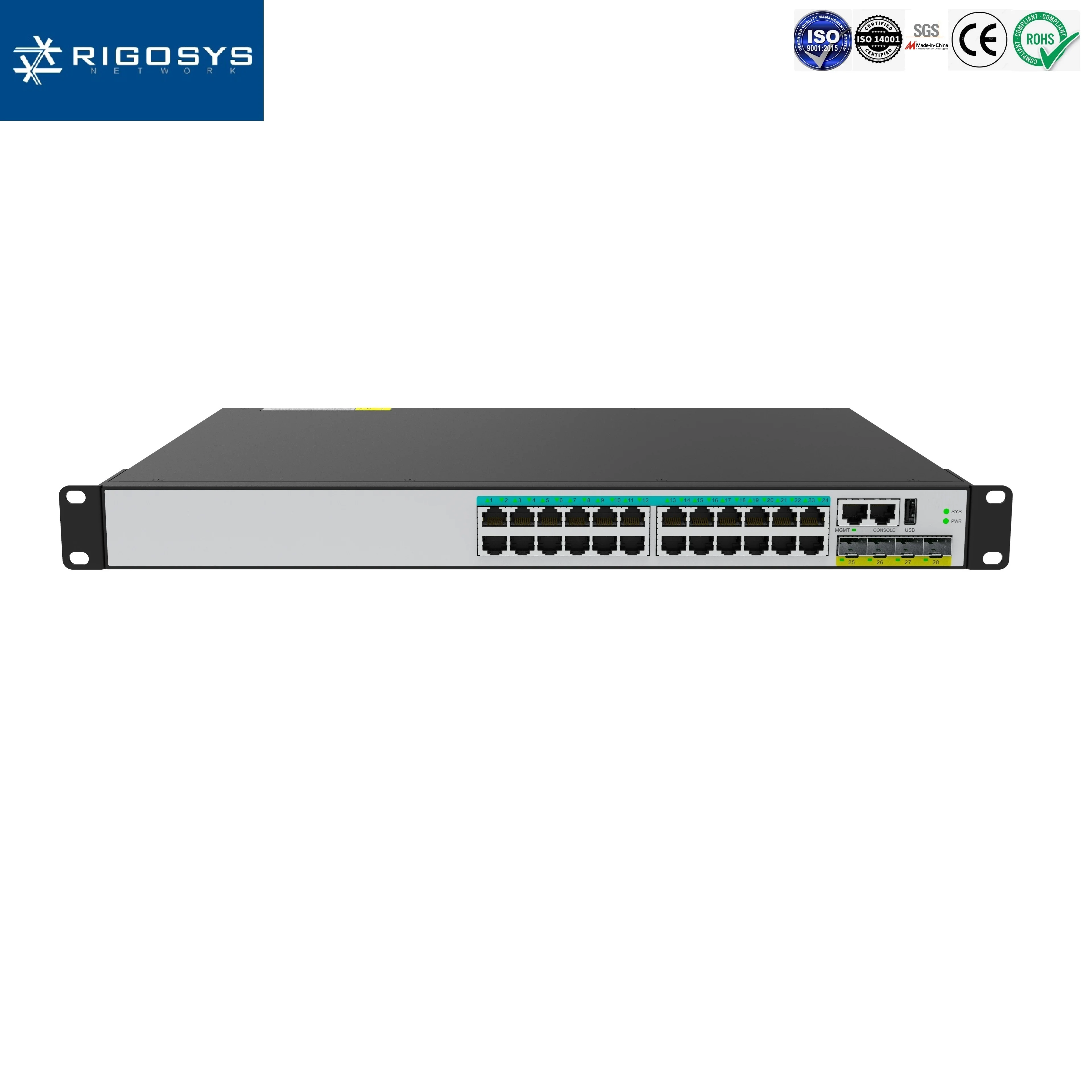 المهنية 24/48 منفذ 10G المدارة POE/HPOE محول شبكة إيثرنت المثبت على الرف VLAN QoS وظيفة 1 سنة الضمان OEM ODM