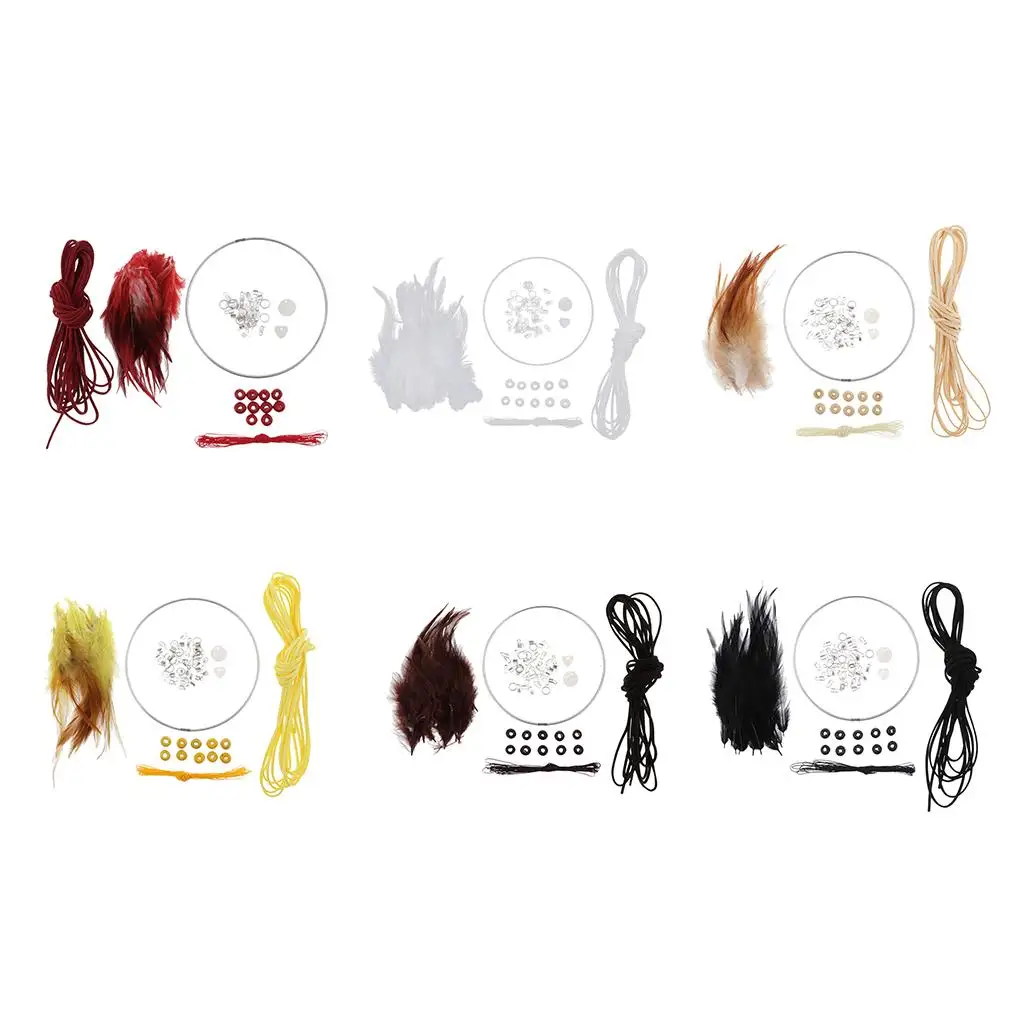 

Dream Catcher DIY Material Kits Iron Loop ,Suede Cord ,Feather,Beads
