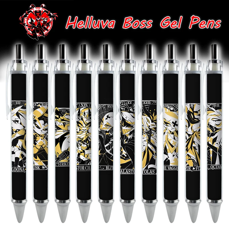 

2PCS Helluva Boss Fizz Arolli Stolas Loona Blitzo Striker Stars Stella Millie Moxxie Anime TV Drama Gel Pens Stationery Caneta