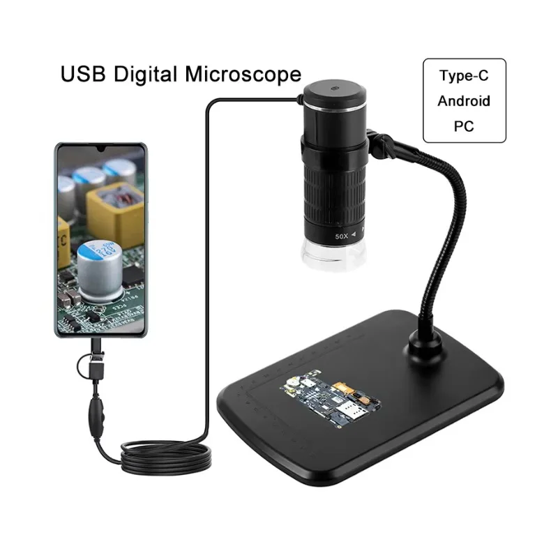 New 8LED Portable Android Digital Microscope Biology Student Learning 1000x 0.3mp Wired Digital magnifying glass