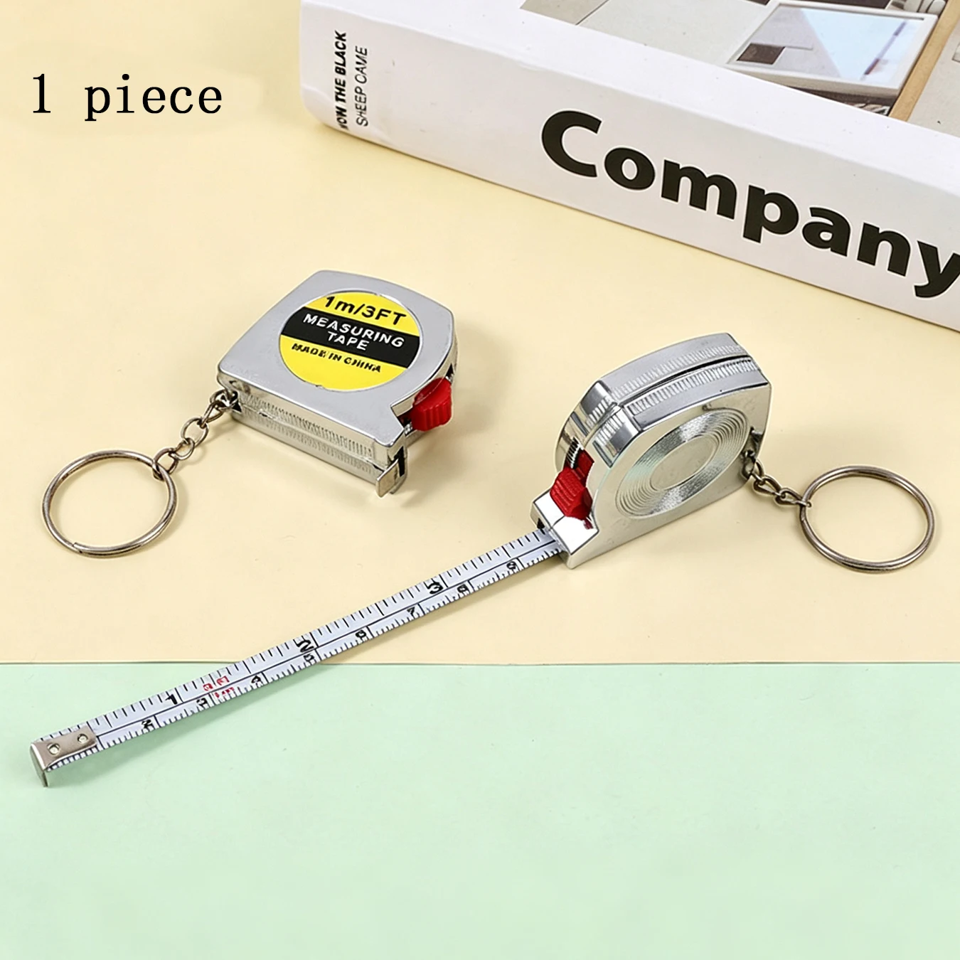 Meter Keychain Tape Measure Electroplated Portable Inch & Metric Dual Scale Small Pocket Steel Measuring Tool