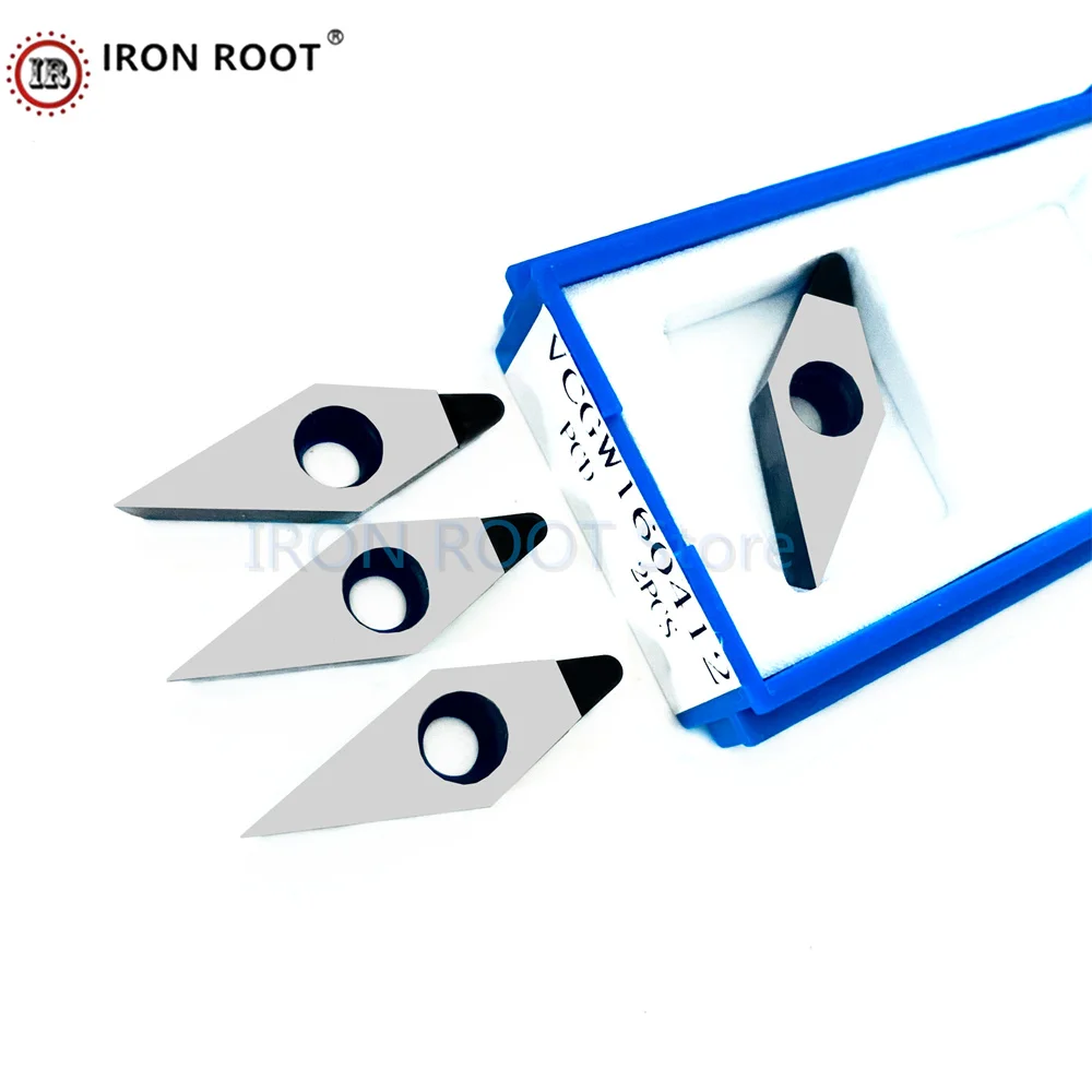 2pcs VCGW 160402 160404 160408 160412 PCD Diamond  insert CNC Turning Tool For SVVCN Tool Holder