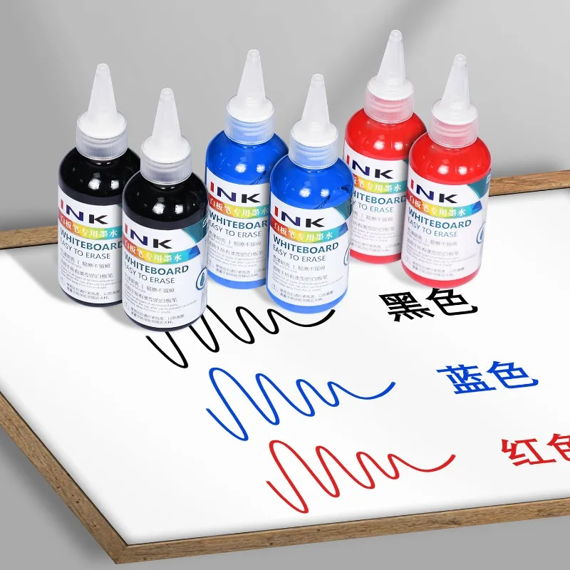 150/500ML Large Capacity Whiteboard Pen Ink Teaching Erasable Red Black Blue Marker Pen Ink Refill Liquid Easy To Erase