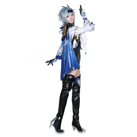 Eula Lawrence Cosplay Genshinimpact Costume Carnevale di Halloween Onda Fiore Cavaliere Costume divertente Guanto Gioielli Parrucca cosplay anime