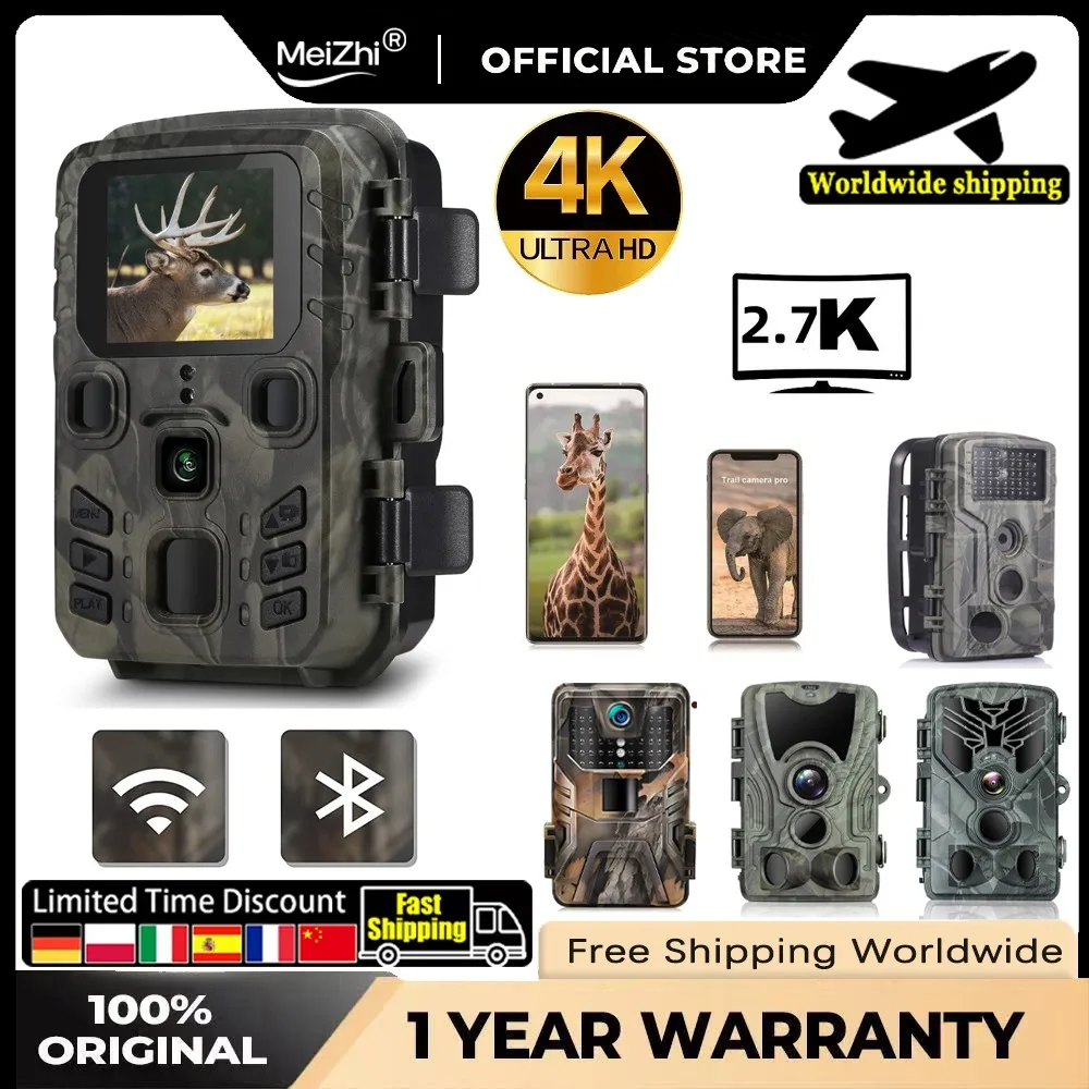 

4K/2.7K 36MP/24MP Outdoor WIFI APP Trail Camera Wildlife Motion Activated IP65 Waterproof Trap Game Cam with InfraredNightVision