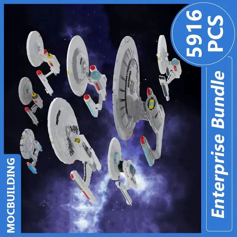 

Набор строительных блоков Moc Space Enterprise в масштабе 1:1250, модель для самостоятельной сборки, развивающие креативные игрушки, подарки на Рождество, 5916 деталей