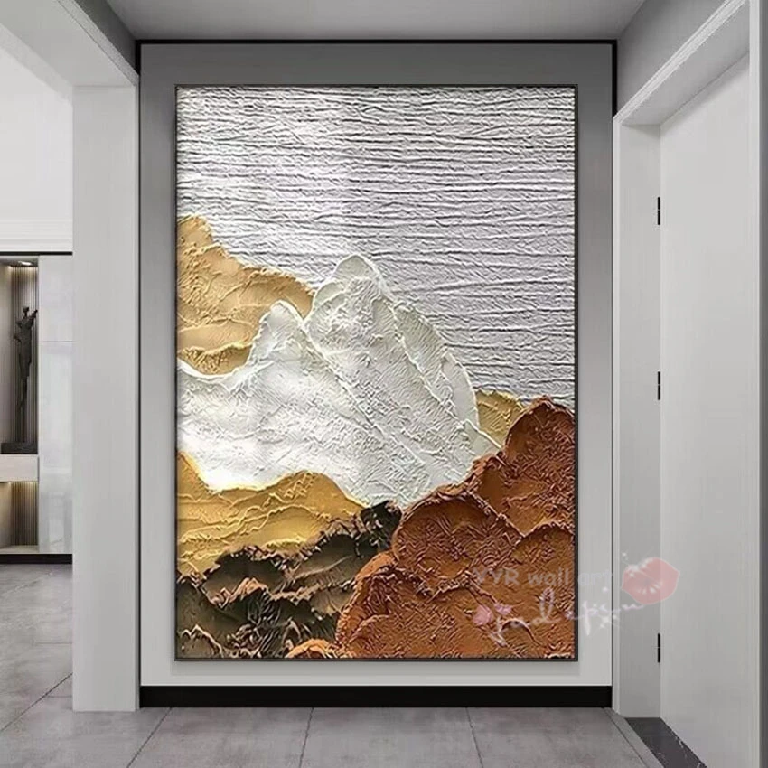 Nordic Modern Reef Wave Layered Beach Pure Handmade Oil Painting Mural For Bedroom Dining Room Living Room And  Sofa  Decoration