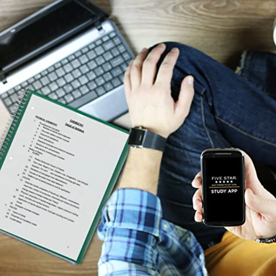 Quaderno a spirale + app di studio Confezione da 6 1 soggetto College a righe 81 2" x 11" 100 fogli Fight Ink Bleed Personalizzabile Resistente all'acqua