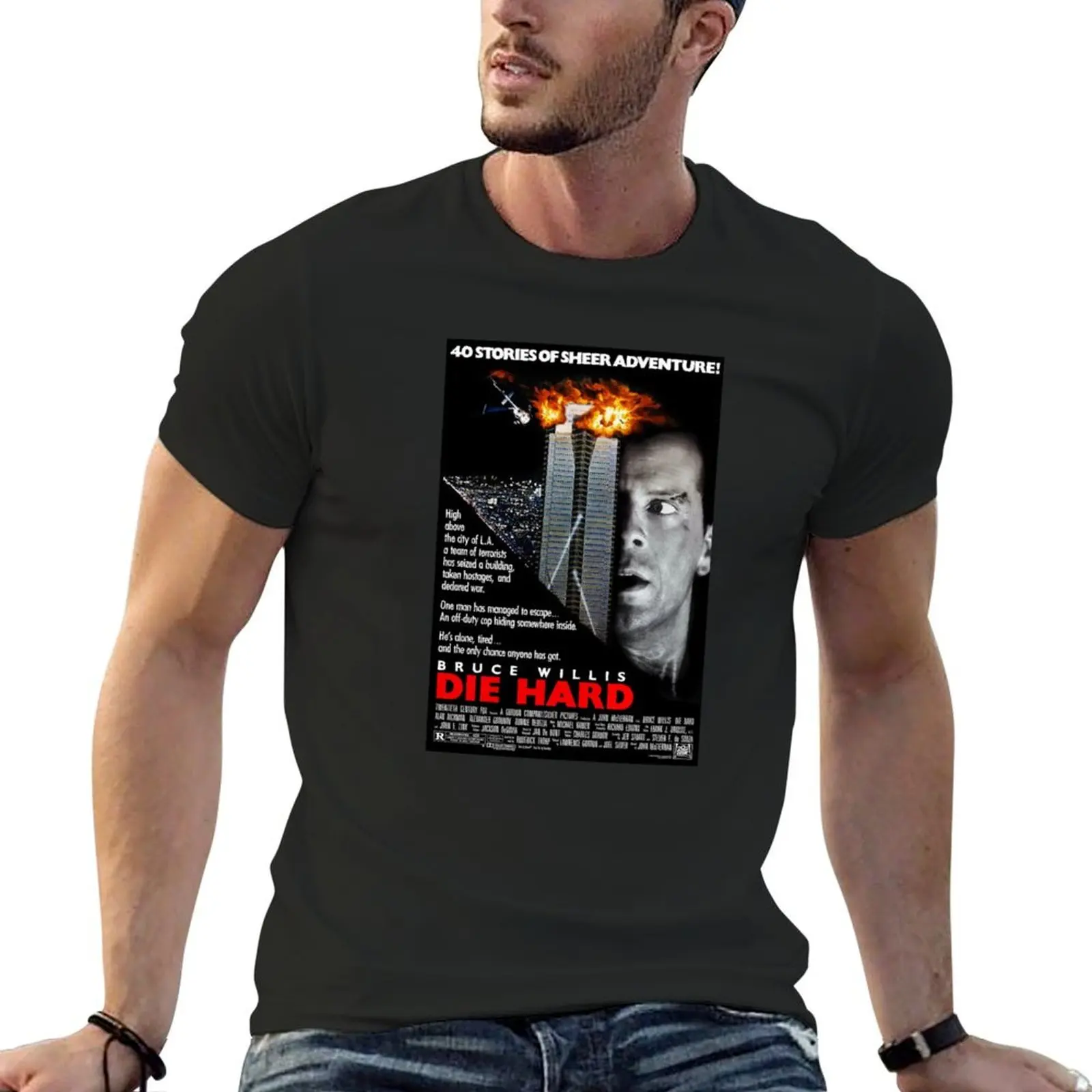 Die Hard poster T-Shirt designer shirts blanks Short sleeve tee men