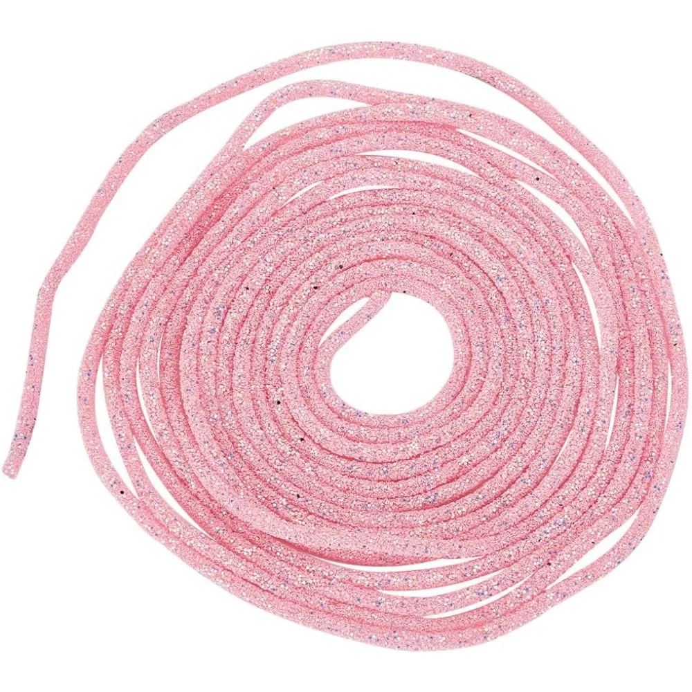 

10 Yards Sequins PVC Ropes 5mm Pearl Pink Tubular Synthetic Rubber Cord Tube Sequin Trimming Bling Shiny Sequins Rope