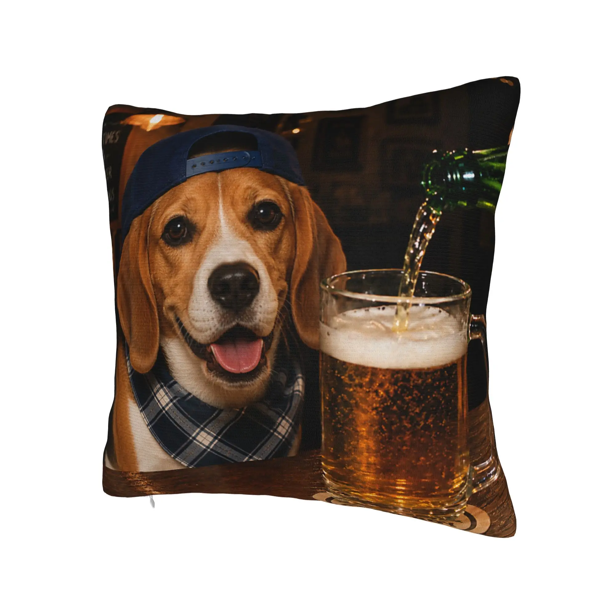Border Collie Drinking Beer Funny Dog Meme  Pillow Covers Printing Cushion Cover Decoration  Pillow Case Cover Sofa Multi Size