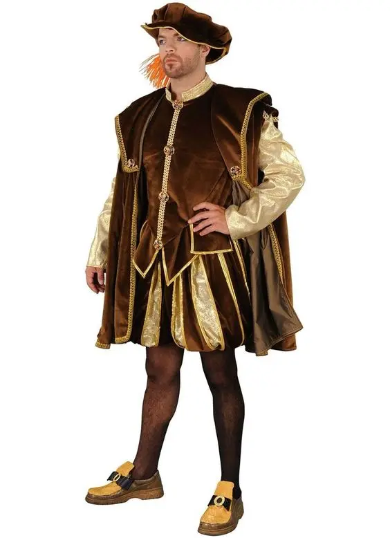 Men's Historical Retro Doge Renaissance Costume Colonial Queen Elizabeth King Henry Outfit Theatrical Costume Halloween Suit