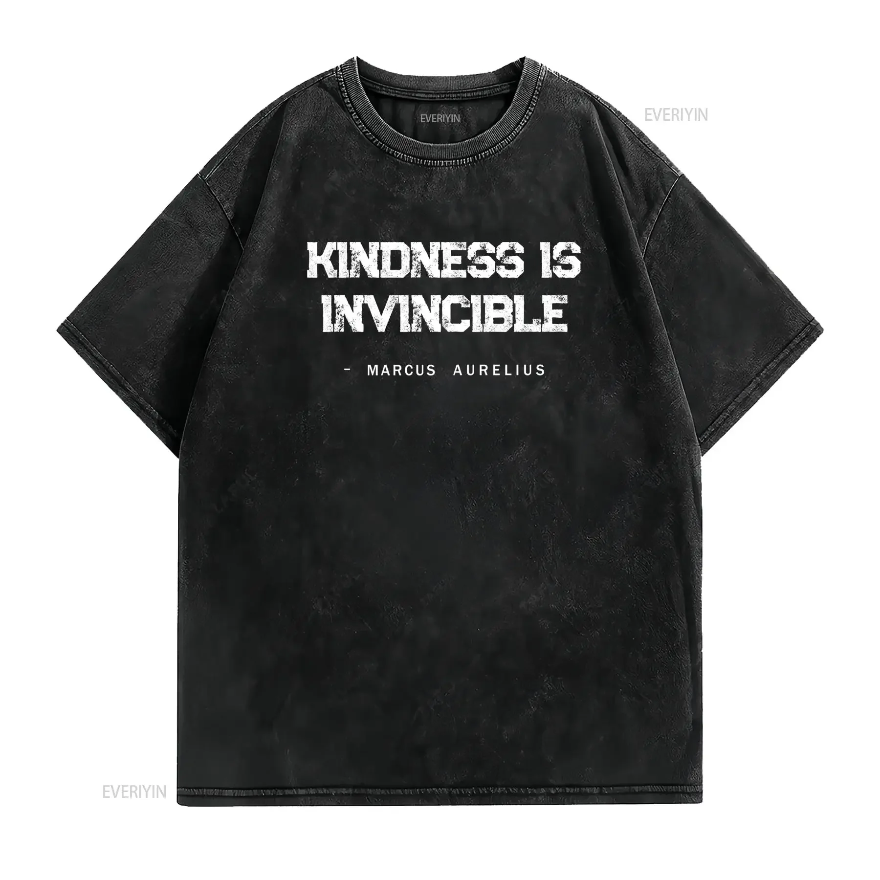Vintage Stoic Marcus Aurelius Quote Kindness Is Invincible Print Casual T Shirt vintage Washed Breathable Soft designer clothes