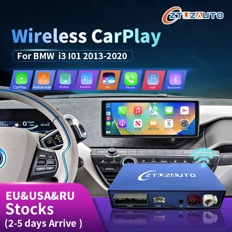 Wireless CarPlay for BMW i3 I01 NBT/EVO System 2013-2020, with Android Auto Mirror Link AirPlay Car Play  USB Function