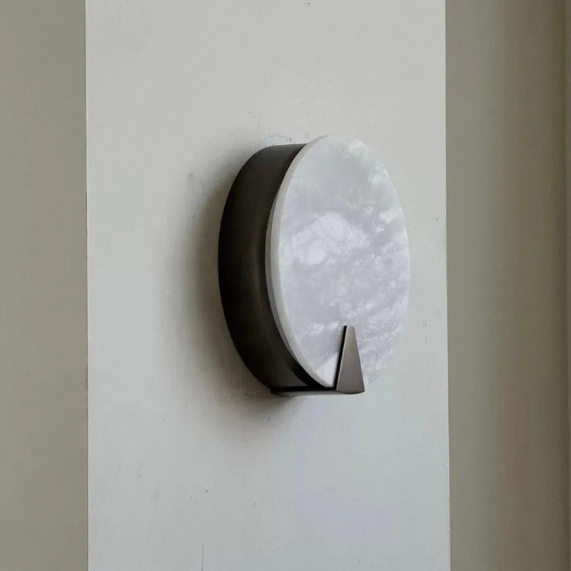 Modern Light Luxury Natural Alabaster Wall Sconce Wabi-sabi Decor Light for Living Room Background