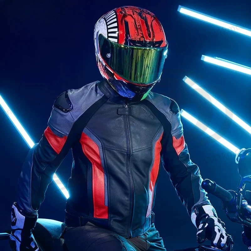 Motorbike Jacket Men 4 Seasons Retro Biker Coat Detachable Liner CE Shoulder Elbow Armor Anti-fall Motorcycle Racing Outfit