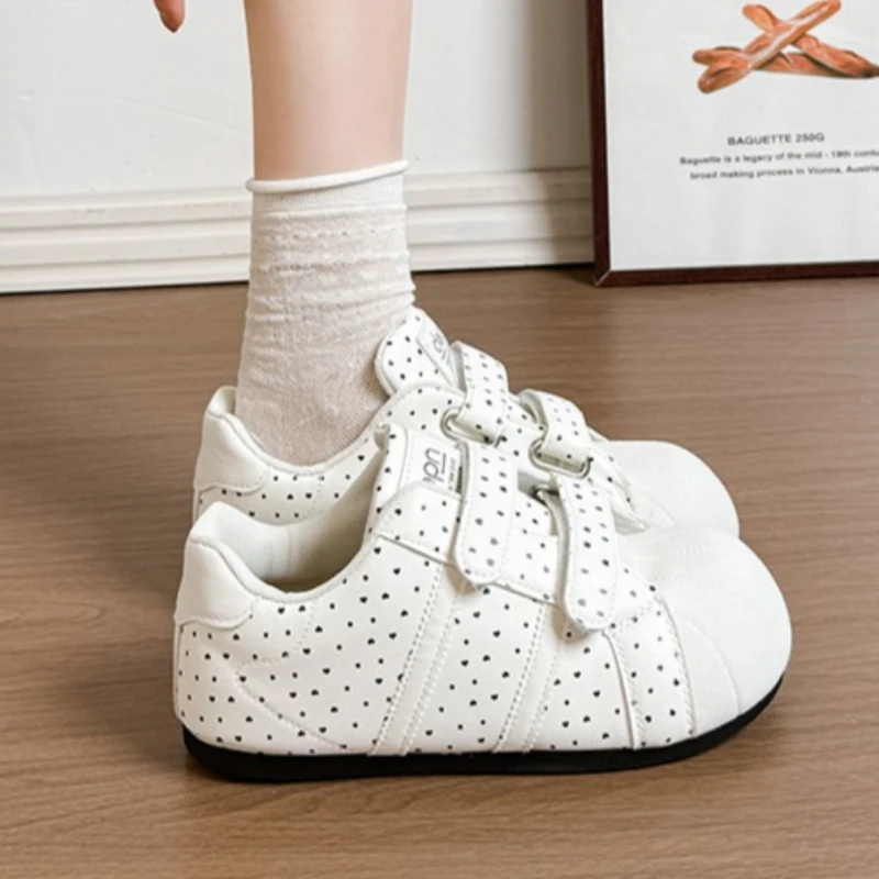 New Spring and Autumn Women's Elegant Comfortable Wave Point Style Sneakers Women Double Velcro Shallow Mouth Vulcanized Shoes