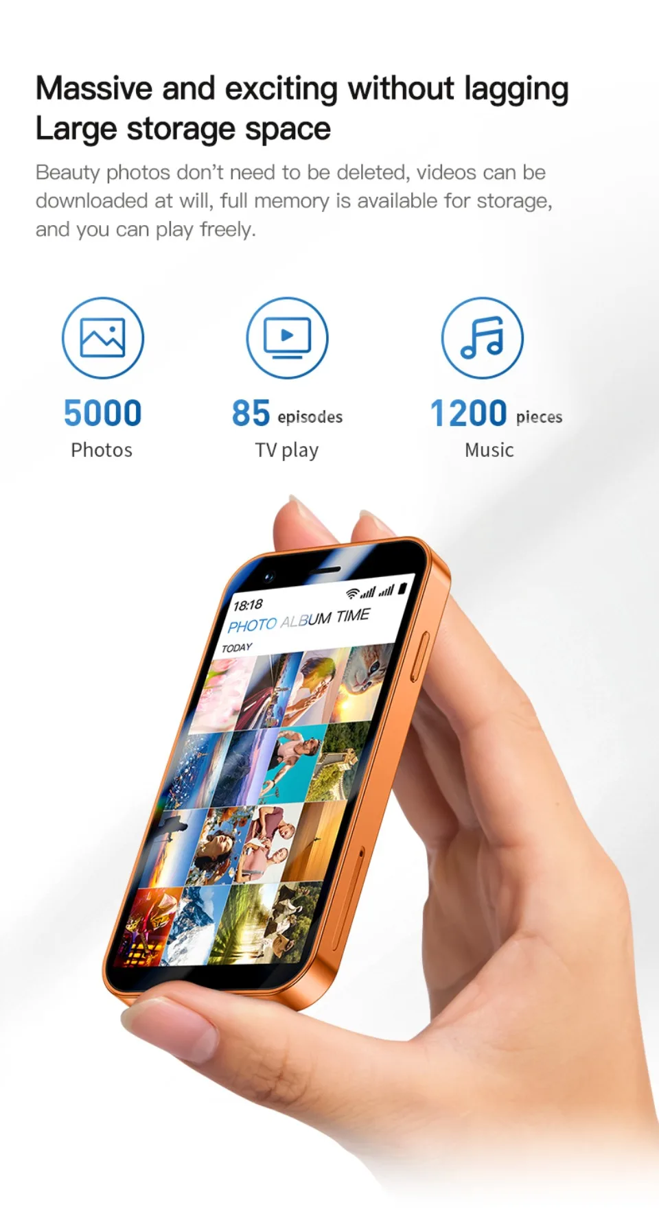 ONEMYTH A17 3G Mini Smartphone Android 8.1 Dual SIM Standby 3.0 Inch HD Mobile Phone 2GB+16GB 900mAh Small Original Cell Phone