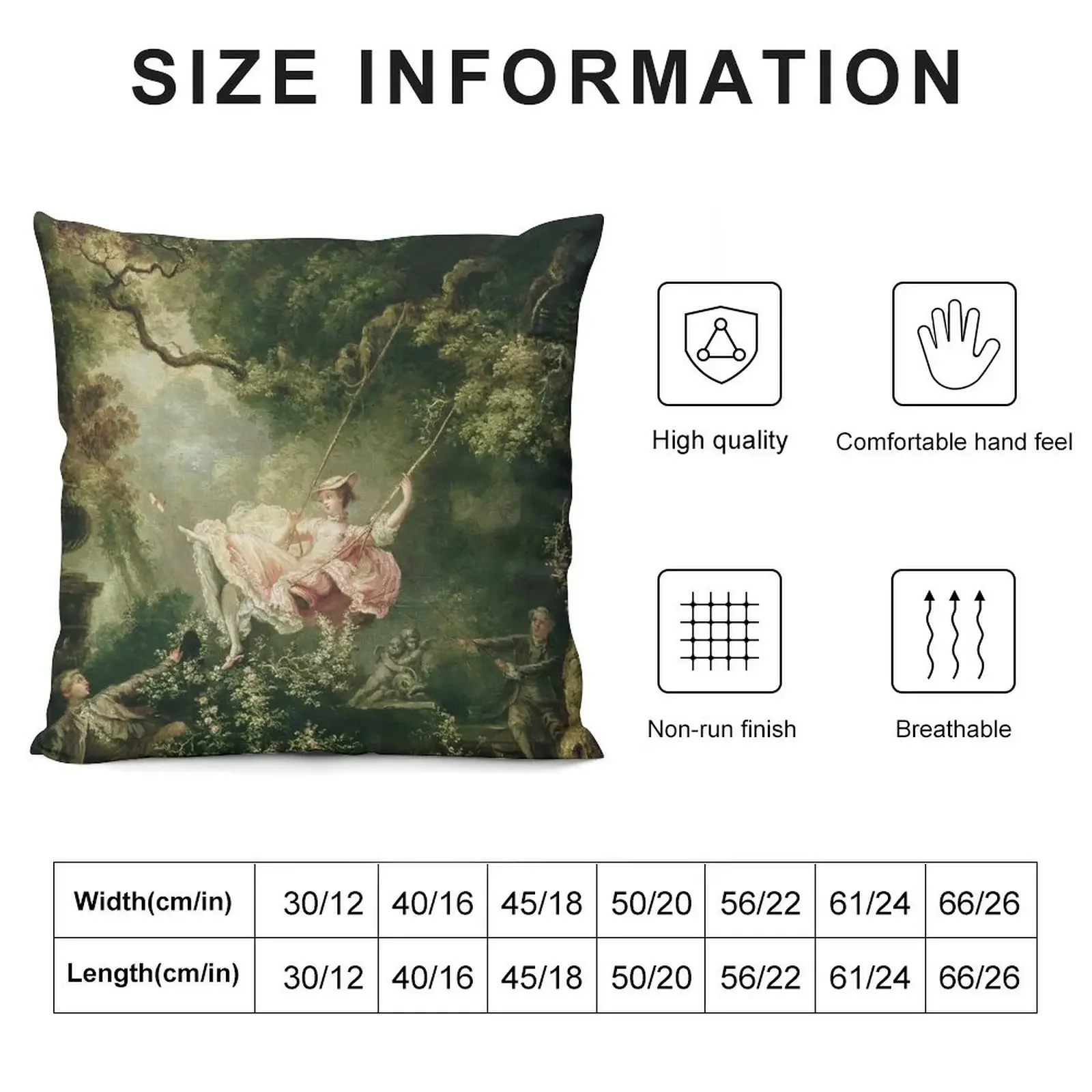 Jean-Honore Fragonard - The Swing, 18th Century Throw Pillow Pillow Covers Decorative Sofa Cushion pillow