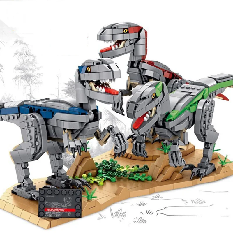 Idea Jurassic Dinosaur Park Building Block Model Steam Construction Brick Velociraptor Group Toys Collection For Boys Gift