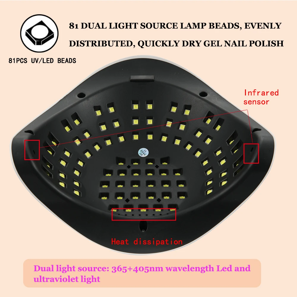 SUN X25 MAX เครื่องเป่าเล็บ UV 380W โคมไฟบ่มเล็บ 81 LED เล็บโคมไฟสําหรับ Fingernails10s/30 S/60 S/99 S จับเวลาหน้าจอ LCD