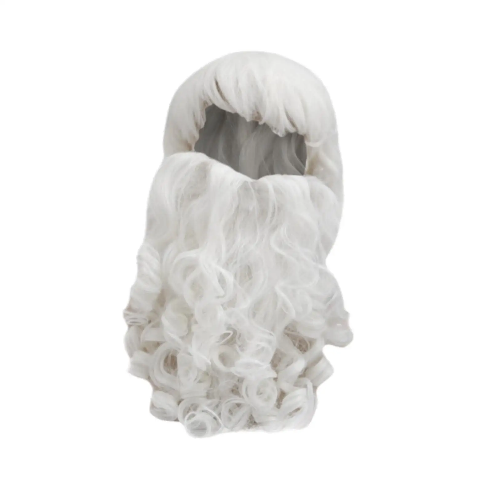 Set Wig dan jenggot Santa untuk Natal, aksesori kostum Santa Claus lucu untuk properti liburan, topeng pesta bertema Cosplay