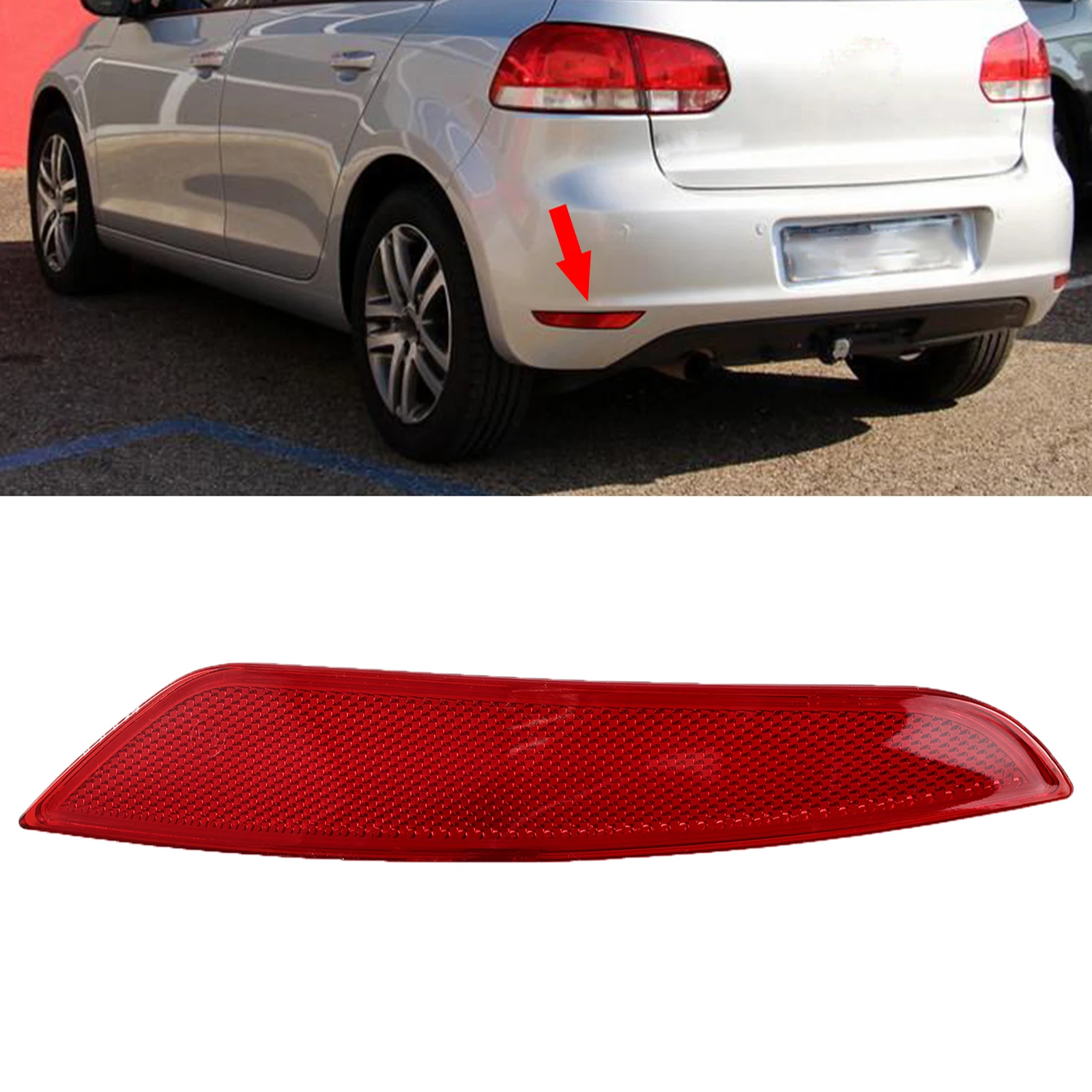 Rear Bumper Reflector Fog Lamp Tail Brake Light For VW Golf A6 MK6 2009 2010 2011 2012 2013 5K0945105A VW Accessories