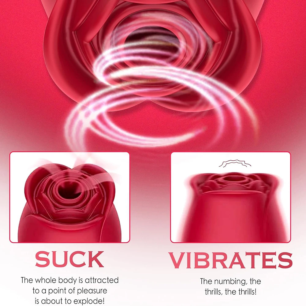 Rose Vagina Sucking Vibrator Women Nipple Anal Massager Oral Clitoral Vacuum Stimulator Female Masturbator Sex Toys for Adults - view 5