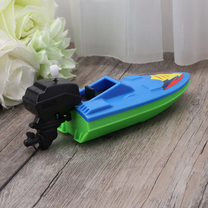 Wind-up Boat Clock Work Bath Toy Baby Winding Toy Educational Water Playing Pool Toy Yacht Shower for Infant for 3M/6M/1