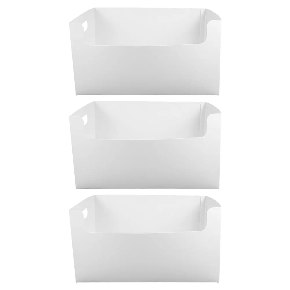

3pcs File Organizer Box Desktop Storage Abs Material Simple Design For Magazines Documents Cosmetics Sundries Holder Home