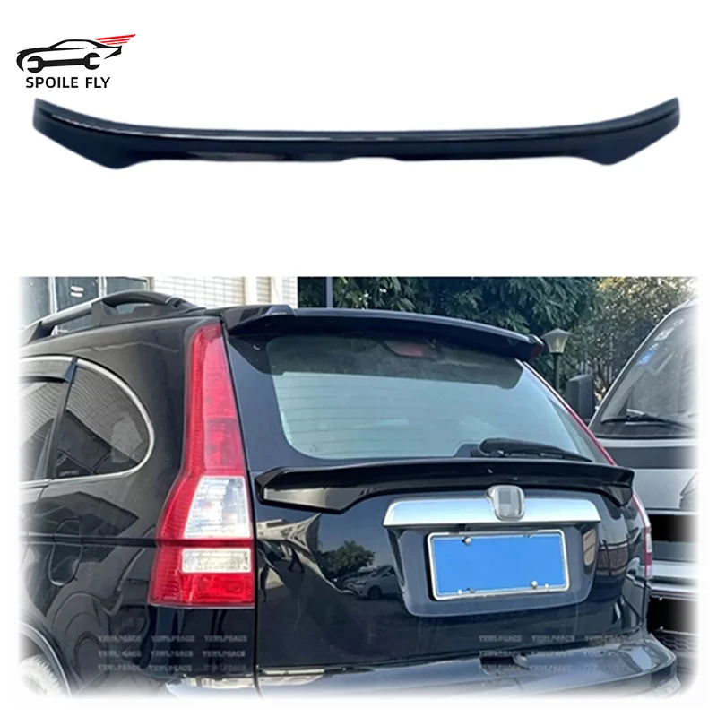 For Honda CRV 2007 2008 2009 2010 2011 High Quality ABS Car Rear Mid Spoiler Wing Body Kit Glossy Black White Carbon Fiber Look