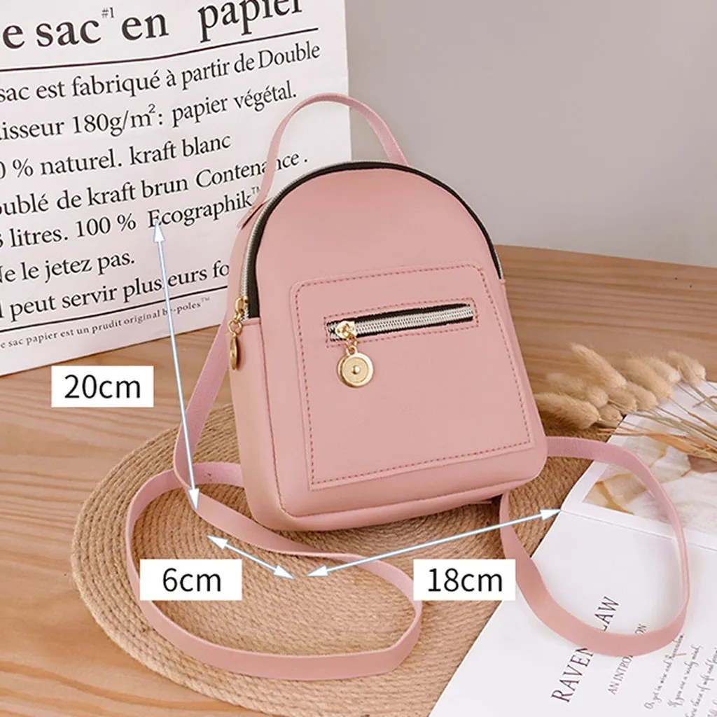 Mini Backpack Women Shoulders Small Backpack Mobile Phone Messenger Bag Multi-Function Small Bagpack Small Mini Bags