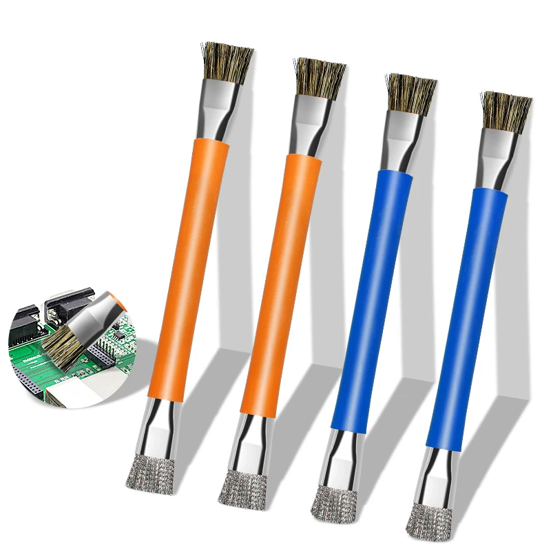 Pig Bristle Double Head ESD Safe Hard Brush For Phone Motherboard Circuit Board Cleaner Computer Keyboard Cleaning Tools