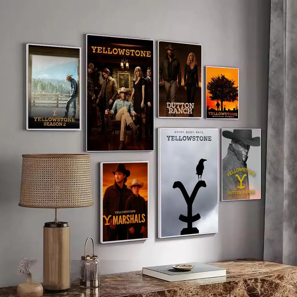 TV Show Y-Yellowstone Poster Wall Art Print Sticker for Bedroom Living Room Dorm Office Modern Home Decor