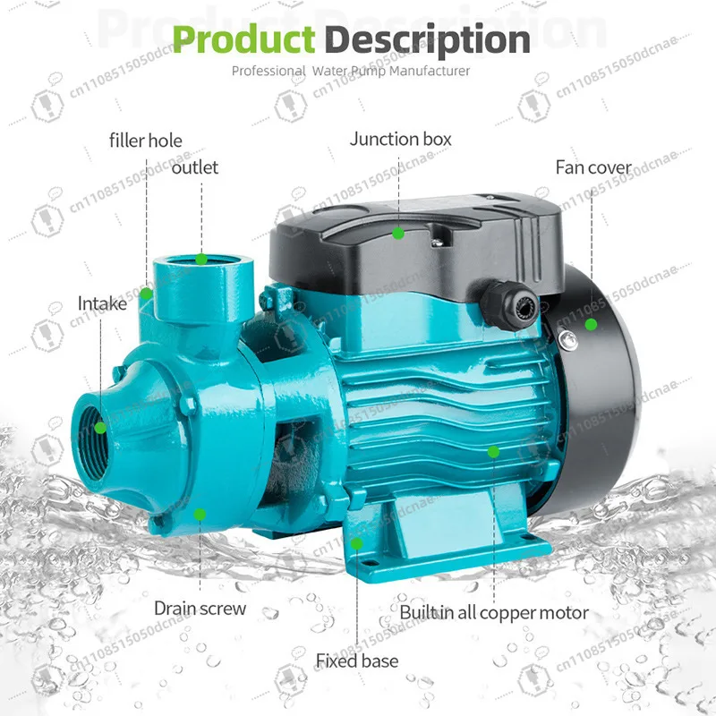 QB Series Booster Pump 110V 60Hz Self Priming Water Pressure Pump for Home Garden Irrigation