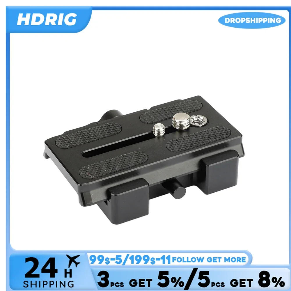 HDRIG-placa QR de Base Universal tipo Manfrotto, montaje de liberación rápida con placa deslizante, montaje de cámara