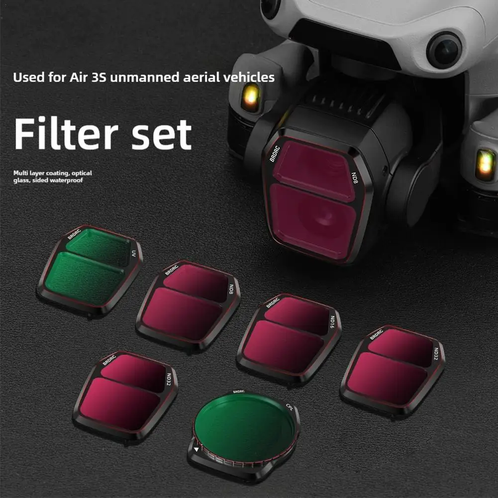 Lens Filter For DJI Air 3S UV/ND8/ND16/ND32/ND 64/CPL/ND8 PL/ND16 PL/ND32 PL/ND64 PL Filter Set For DJI Air 3S Drone Accessories