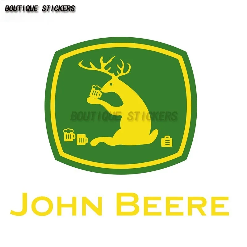 Creative and Fun JOHN BEERE Deer Beer Personalized Car Sticker Waterproof PVC Car Motorcycle RV Wall Sticker