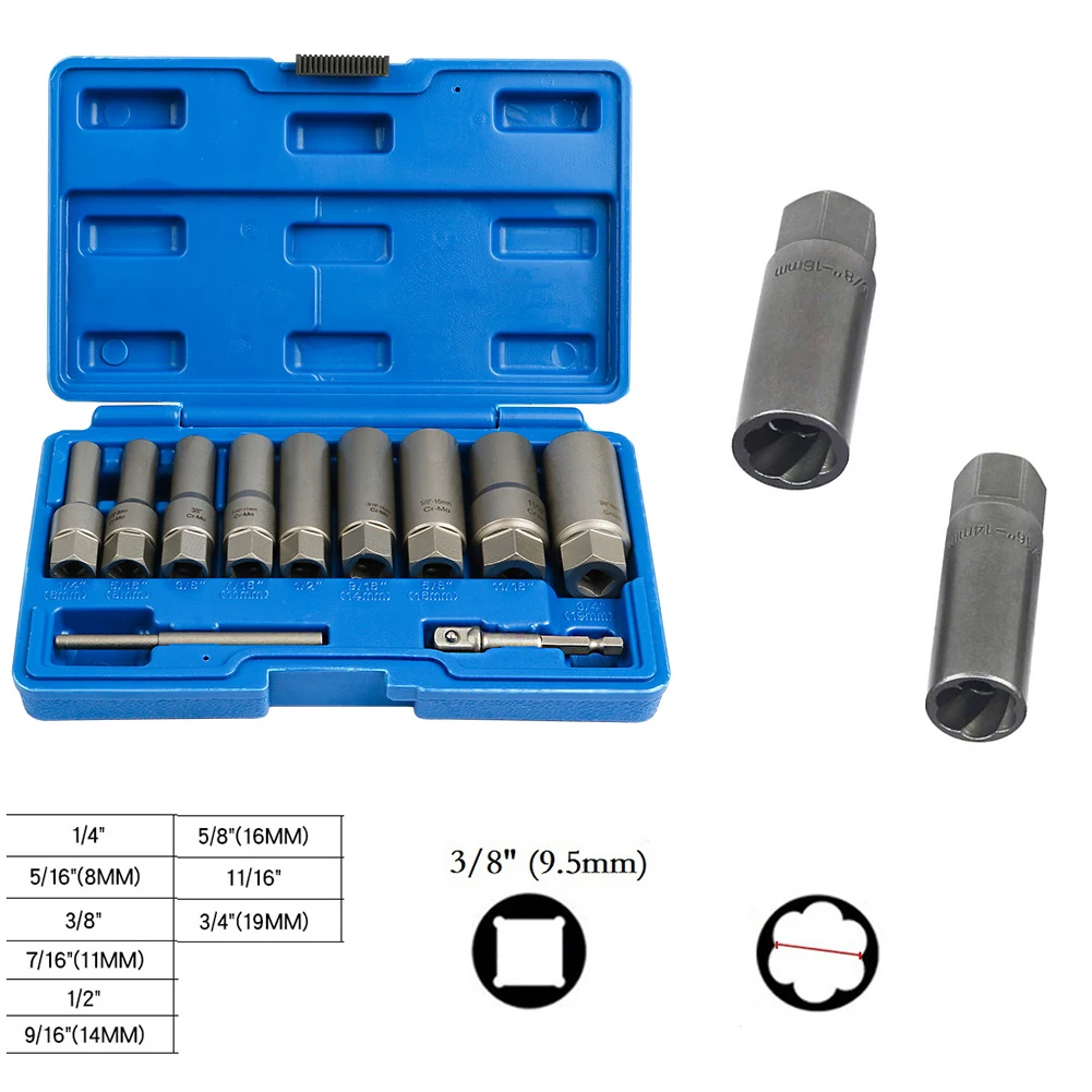 Complete 711Pc Socket Wrench and Extractor Set for Easy Removal of Difficult Nuts and Bolts with Innovative Design