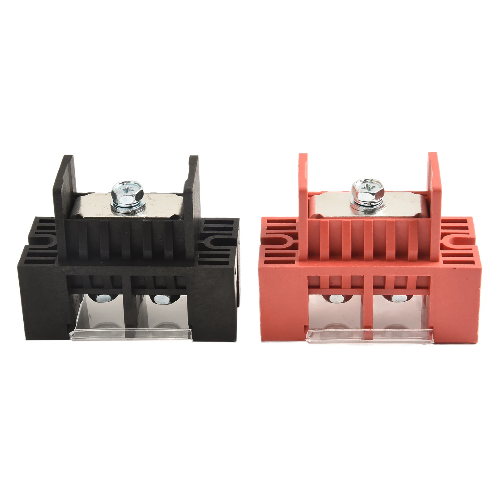 

Pure Copper Terminal Block Wall-mounted 100A 2pcs Accessories Black Red High Current Terminal Block Terminal Connector H62 Brass