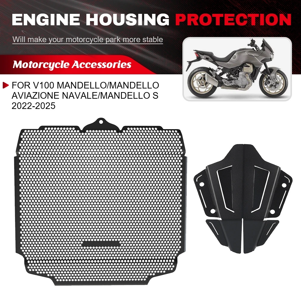 

For Moto Guzzi V100 Mandello/Mandello Aviazione Navale/Mandello S 2022-2025 Radiator Cylinder Head Engine Guard Complete Set