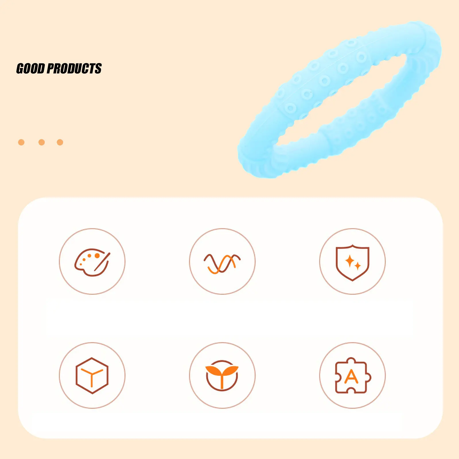 1 قطعة الطفل سيليكون عضاضة حلقة مستديرة خفيفة الوزن حواف ناعمة آمنة غير سامة الرضع مضغ لتخفيف اللثة طفل المولي